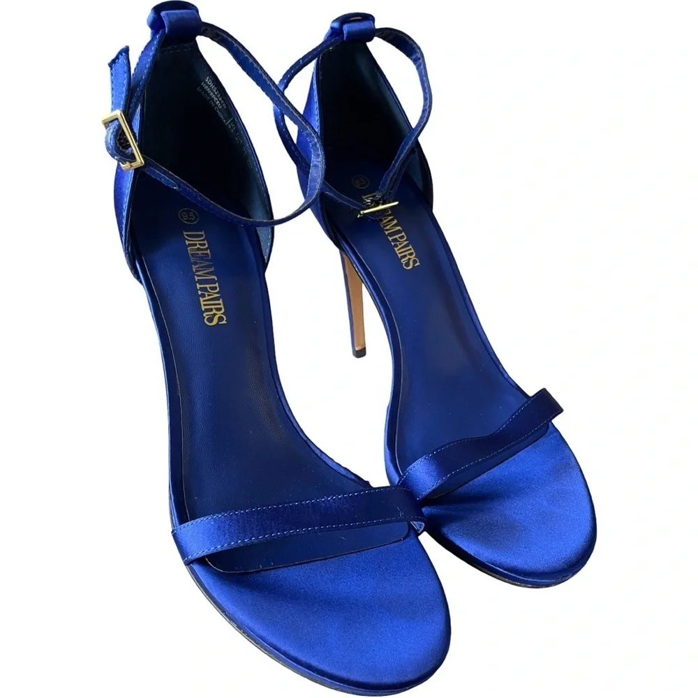 Dream Pairs Royal Blue Silky Bow Stiletto Heels Women’s Size 9.5